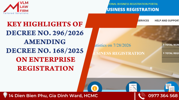 KEY HIGHLIGHTS OF DECREE NO. 296/2026/ND-CP AMENDING AND SUPPLEMENTING DECREE NO. 168/2025/ND-CP ON ENTERPRISE REGISTRATION
