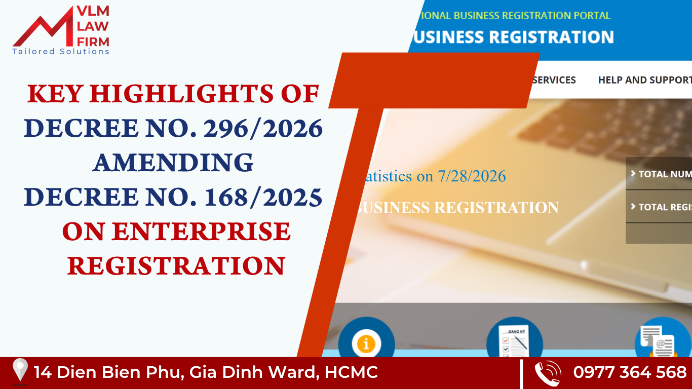 KEY HIGHLIGHTS OF DECREE NO. 296/2026/ND-CP AMENDING AND SUPPLEMENTING DECREE NO. 168/2025/ND-CP ON ENTERPRISE REGISTRATION